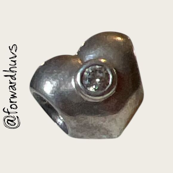 Pandora “Puffy Heart with Cubic Zirconia” Charm – Retired – ALE 925 Marked - Picture 5 of 9